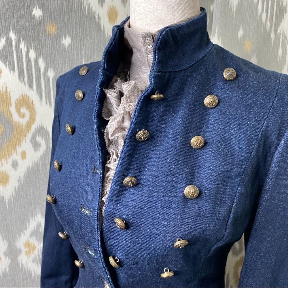 Ralph Lauren Indigo Blue Cropped Naval Officers Jacket - Picture 6 of 16
